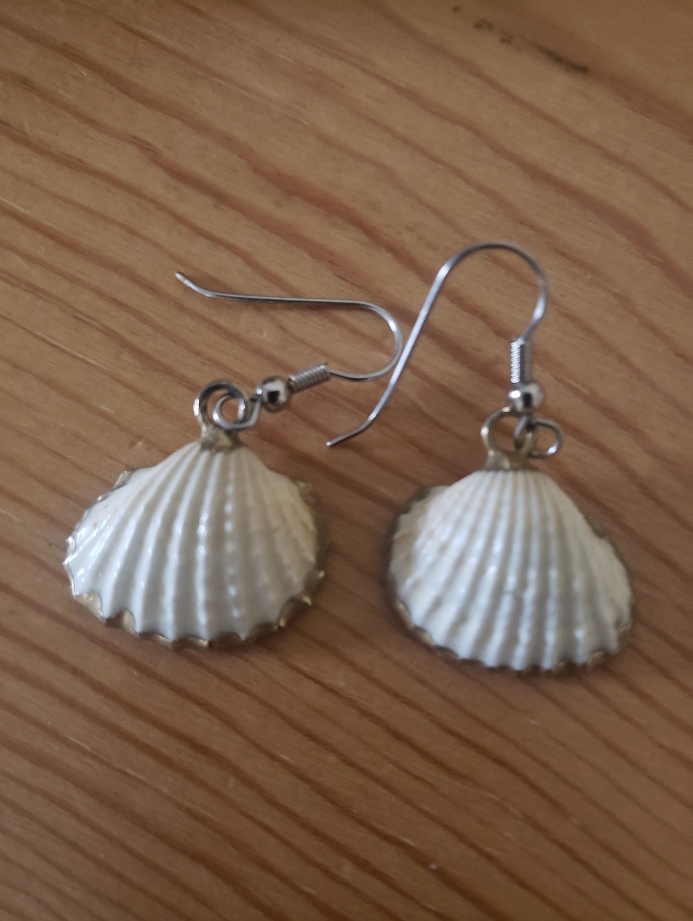 White Shell Drop Earrings - Coastal Style